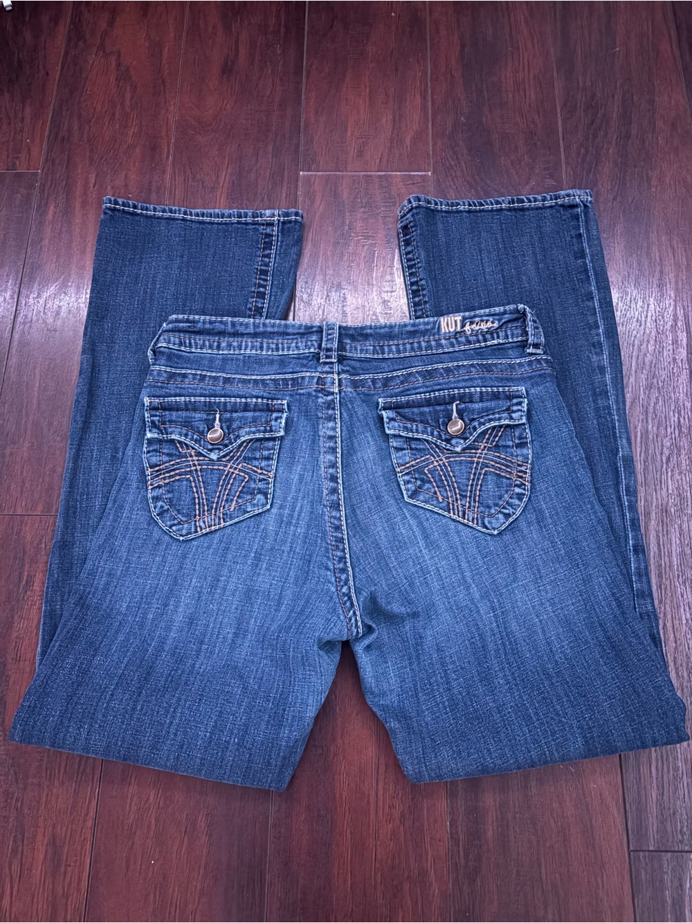 Vintage Women's Dark Blue Flare Jeans